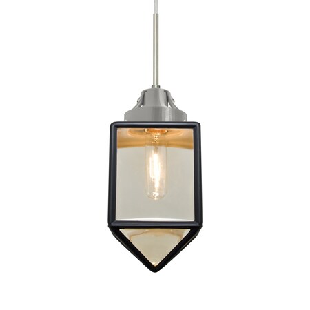 Besa Lighting Bravo Cord Pendant, Black/Gold Bubble, Satin Nickel Finish, 1x60W Incandescent 1JT-BRAVOBK-SN